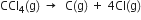 CCl subscript 4 left parenthesis straight g right parenthesis space rightwards arrow space space straight C left parenthesis straight g right parenthesis space plus space 4 Cl left parenthesis straight g right parenthesis