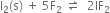 straight I subscript 2 left parenthesis straight s right parenthesis space plus space 5 straight F subscript 2 space rightwards harpoon over leftwards harpoon space space 2 IF subscript 2