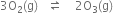 3 straight O subscript 2 left parenthesis straight g right parenthesis space space space rightwards harpoon over leftwards harpoon space space space space 2 straight O subscript 3 left parenthesis straight g right parenthesis