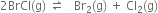 2 BrCl left parenthesis straight g right parenthesis space rightwards harpoon over leftwards harpoon space space space Br subscript 2 left parenthesis straight g right parenthesis space plus space Cl subscript 2 left parenthesis straight g right parenthesis