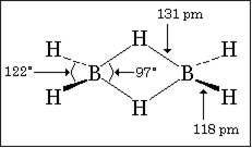 What is the structure of diborane?