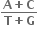 fraction numerator bold A bold plus bold C over denominator bold T bold plus bold G end fraction