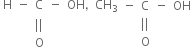 table row straight H minus straight C minus cell OH comma end cell cell CH subscript 3 end cell row blank blank cell vertical line vertical line end cell blank blank blank row blank blank straight O blank blank blank end table table row minus straight C minus OH row blank cell vertical line vertical line end cell blank blank row blank straight O blank blank end table