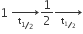 1 space rightwards arrow for straight t subscript bevelled 1 half end subscript of 1 half rightwards arrow for straight t subscript begin inline style bevelled 1 half end style end subscript of