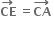 bold CE with bold rightwards arrow on top space equals bold CA with bold rightwards arrow on top space