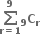 bold sum from bold r bold equals bold 1 to bold 9 of bold C presubscript bold 9 subscript bold r