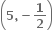 open parentheses bold 5 bold comma bold minus bold 1 over bold 2 close parentheses