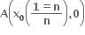 bold A open parentheses bold x subscript bold 0 open parentheses fraction numerator bold 1 bold equals bold n over denominator bold n end fraction close parentheses bold comma bold 0 close parentheses