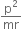 straight p squared over mr