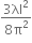 fraction numerator 3 λl squared over denominator 8 straight pi squared end fraction