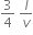 3 over 4 space l over v