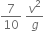 7 over 10 space v squared over g space