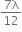 fraction numerator 7 straight lambda over denominator 12 end fraction