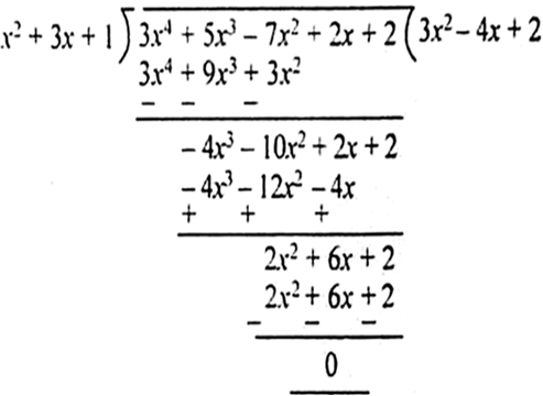 Check Whether The First Polynomial Is A Factor Of The Second Polynomial By Applying The Division Algorithm X2 3x 1 3x4 5x3 7x2 2x 2 From Mathematics Polynomials Class 10 Himachal Pradesh Board