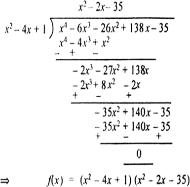 
It is given that  are two zeroes∴                     