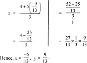 
3x - 5y = 4    ...(i)9x - 2y = 7    ...(ii)For making the coeff