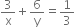 3 over straight x plus 6 over straight y equals 1 third