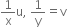 1 over straight x straight u comma space 1 over straight y equals straight v