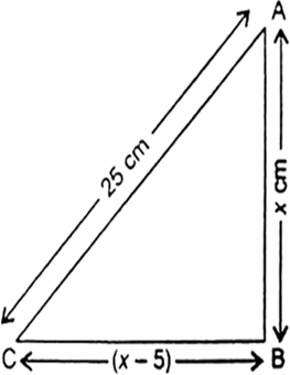 
Let the length of the longer side (AB) = x cm Then, length of shorter