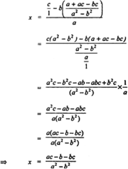 
We have,ax + by = c    ...(i)bx + ay = 1 + c    ...(ii)From (i)