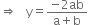 
rightwards double arrow space space space straight y equals fraction numerator negative 2 ab over denominator straight a plus straight b end fraction