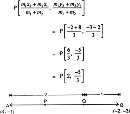 
Let P and Q be the point of trisection of AB. Then,
AP = PQ = QB = 1C