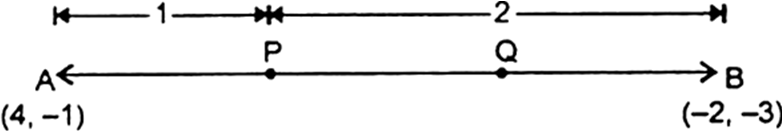 
Let P and Q be the point of trisection of AB. Then,
AP = PQ = QB = 1C