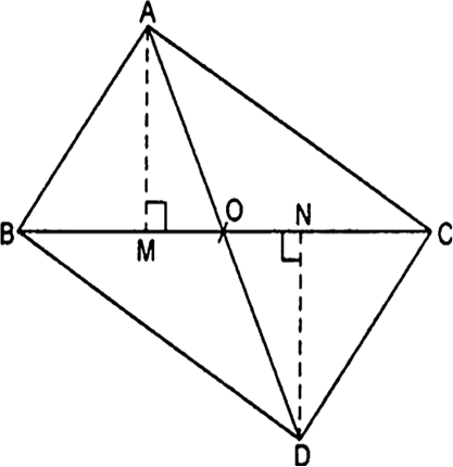 
Const: Draw AM ⊥ BC and DN ⊥ BCProof: In ∆AMO and ∆DNO∠AMO 