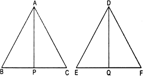 
Given: ∆ABC and ∆DEF such that ∆ABC ~ DEF. AP and DQ are median