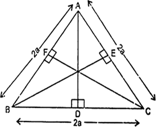 
ABC is an equilateral triangle in which AB = BC = CA = 2a.It is also 