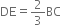 DE equals 2 over 3 BC