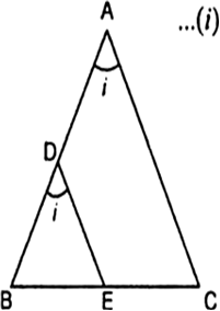 
In ∆BDE and ∆ABC∠B = ∠B    [Common]∴    ∠1 = ∠2 [