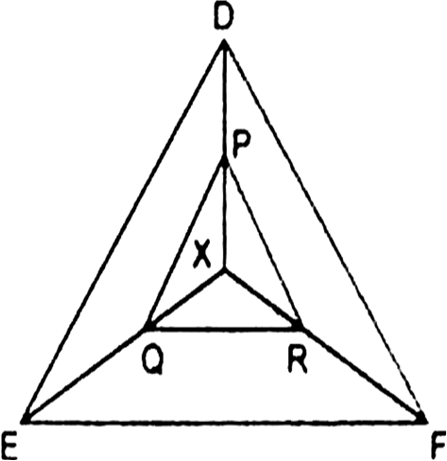 
Given ∆DEF and a point ‘X’ inside it such that PQ || DE and QR 