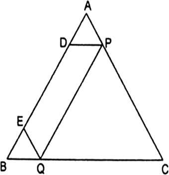 Let Abc Be A Triangle And D And E Be Two Points On Side Ab Such That Ad Be Then Prove That Pq Ab From Mathematics Triangles Class 10 Himachal Pradesh Board