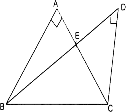 
Given: ∆ABC and ∆BDC right angled at A and D respectively, which 