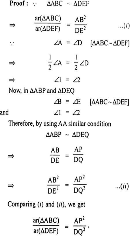 
(i) Given: ∆ABC and ∆DEF such that ∆ABC ~ ∆DEF. AP and DQ are