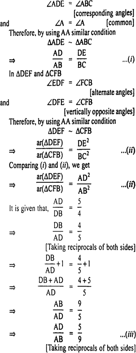 
In ∆ADE and ∆ABCComparing (ii) and {iii), we have
