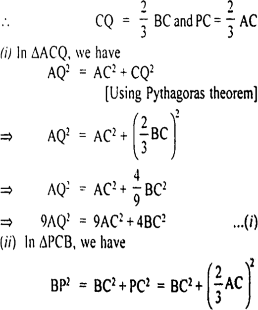 
Given: A right triangle ABC, right angled at CP and Q are the points 