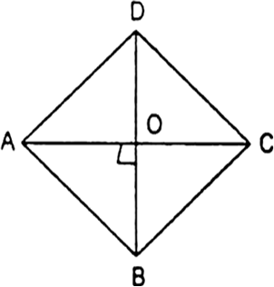 
Given: A rhombus ABCDTo Prove: 4AB2 = AC2 + BD2Proof: The diagonals