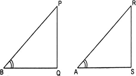 
Let us consider two right angle triangles right angled at Q and S res