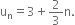 straight u subscript straight n equals 3 plus 2 over 3 straight n.