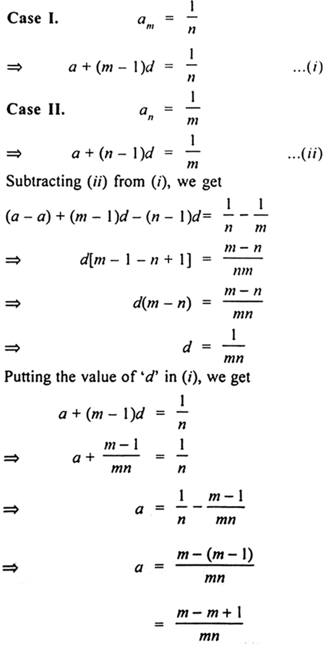 
Let ‘a’ be the first term and ‘d’ the common difference of th