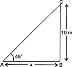 
In figure, AB is the tower and BC is the length of the shadow when th