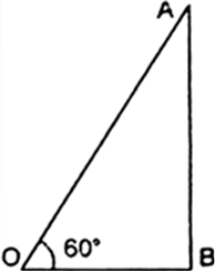 
Lenght of string OA = 100 m.Angle of elevation = 60°. Let the heigth