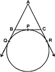 
Since, the length of tangents drawn from an external point to a circl