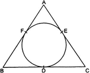 
Since, the length of tangents drawn from an external point to a circl