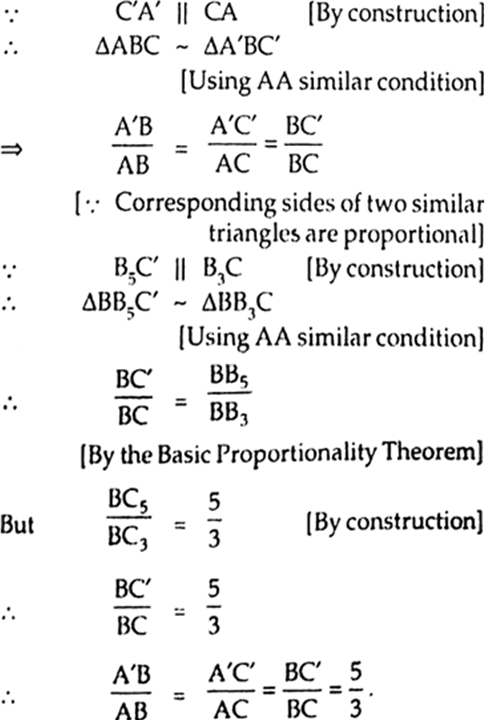 
Steps of Construction :(i) Draw line BC = 4 cm.(ii) Draw BA = 3 cm li