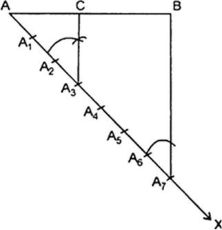 
(a) Internally : Steps of Construction :
(i)    Draw AB =11 cm.(ii