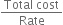 fraction numerator Total space cost over denominator Rate end fraction