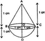 
Let r cm be the radius of the hemisphere, then r = 1 cm.Let R be the 